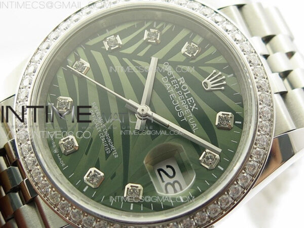 DateJust 36 SS 126233 Diamonds Bezel JDF 1:1 Best Edition New Green Dial on Jubilee SS Bracelet - Image 4