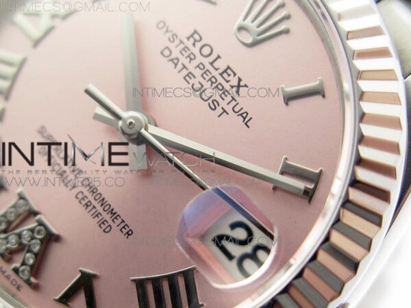 Datejust 31mm 278275 SS BP Best Edition Pink Roman Markers Dial(@6 Crystal Makrer) on SS President Bracelet - Image 3