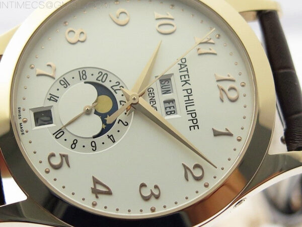 Annual Calendar Complications 5396 RG GRF Best Edition White dial Numbers Markers Blue Markers on Brown leather strap A324 - Image 4