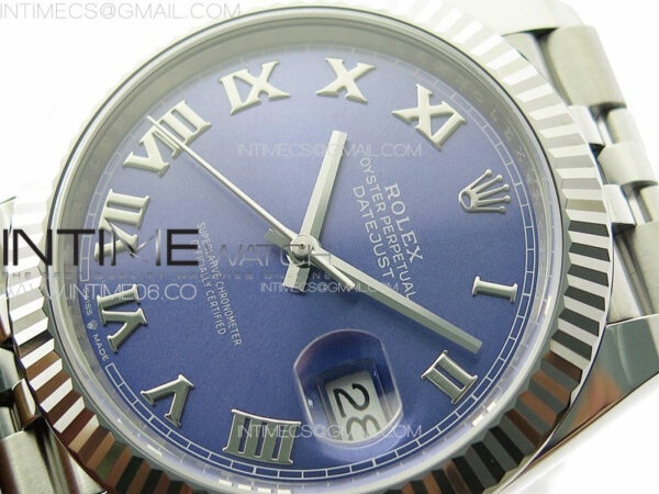 DateJust 41 126334 Clean 1:1 Best Edition 904L Steel Blue Roman Dial on Jubilee Bracelet VR3235 - Image 4