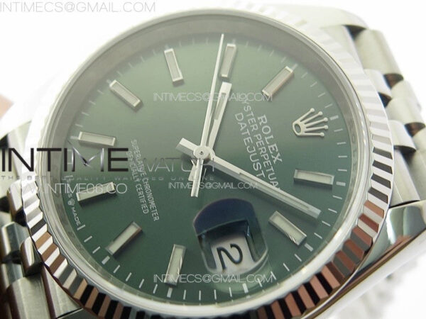 DateJust 36 SS 126234 VSF 1:1 Best Edition 904L Steel Green Dial on Jubilee Bracelet VS3235 - Image 4