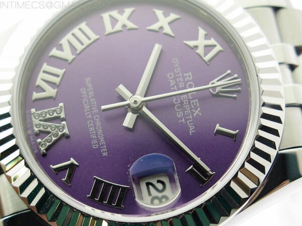 Datejust 31mm 278271 SS BP Best Edition Purple Roman Markers Dial on Jubilee Bracelet - Image 4