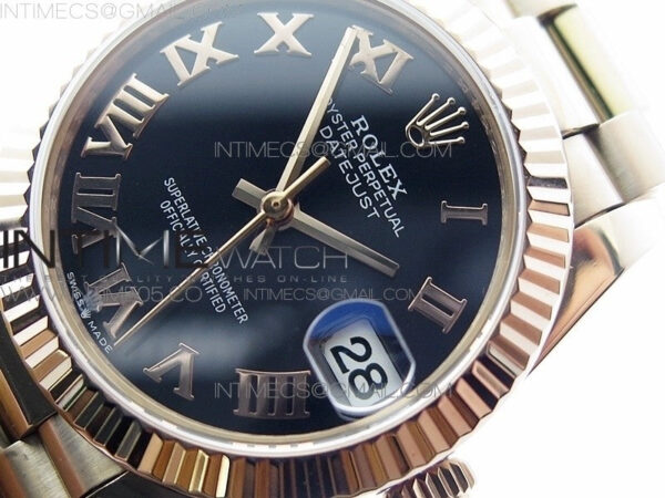 Datejust 31mm 278275 RG BP Best Edition Black Roman Markers Dial @6 Dia on RG President Bracelet - Image 3