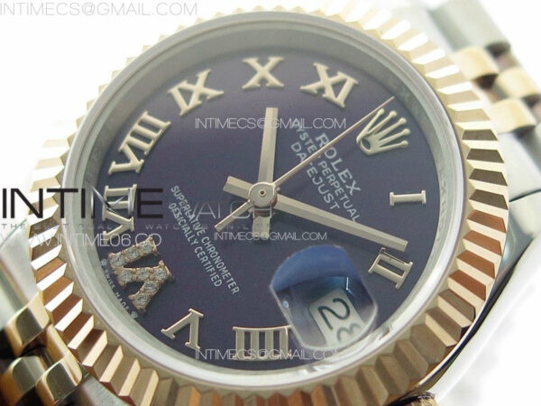 Datejust 28mm 279179 SS/RG APSF Best Edition Blue Dial Roman Markers on SS/RG Jubilee Bracelet NH05 - Image 4