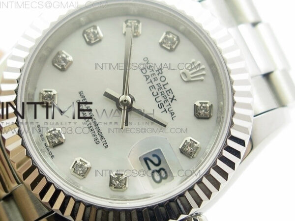 DateJust 28mm SS BP Best Edition White MOP Dial on SS Bracelet ETA2671 - Image 5