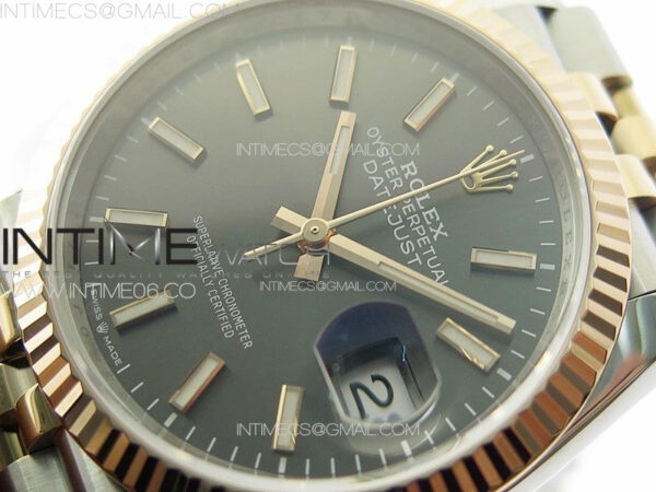DateJust 36 SS 126231 VSF 1:1 Best Edition 904L Steel Gray Stick Dial on Jubilee Bracelet VS3235 - Image 4