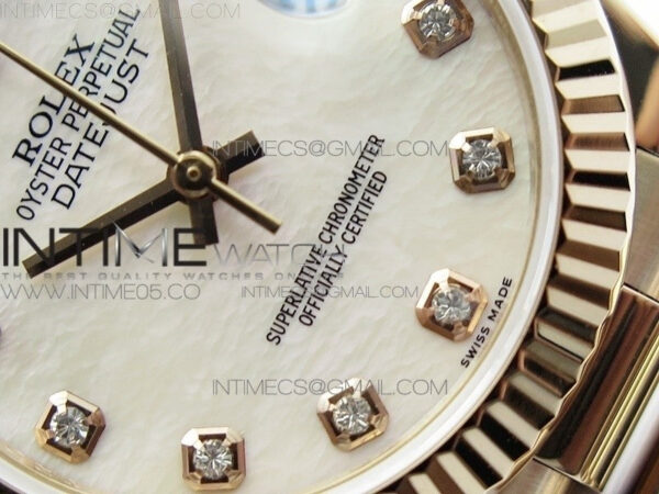 Datejust 31mm 278275 RG BP Best Edition White MOP Crystal Markers Dial on RG President Bracelet - Image 4