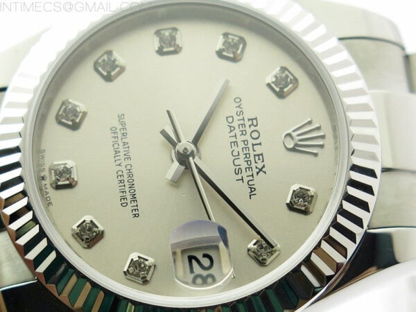 Datejust 31mm 278273 SS BP Best Edition Silver Crystals Markers Dial on Oyster Bracelet - Image 4