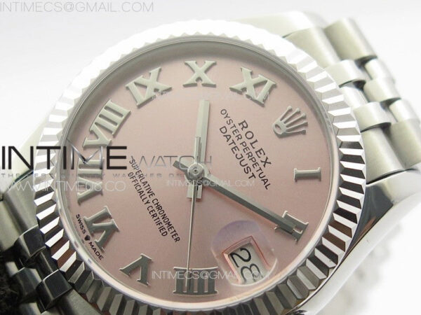 DateJust 31mm 178271 SS APSF Best Edition Pink Dial Roman Markers on Jubilee Bracelet A2824 - Image 3