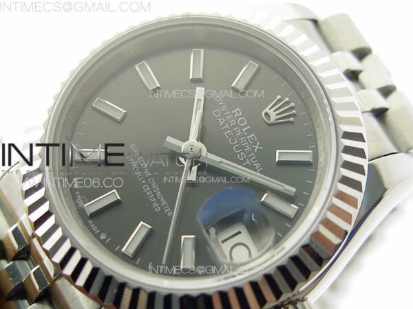 Datejust 28mm 279179 SS APSF Best Edition Gray Dial Sticks Markers on SS Jubilee Bracelet NH05 - Image 4