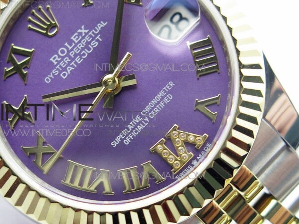 Datejust 31mm 278273 SS/YG BP Best Edition Purple Roman Markers Dial on SS/YG Jubilee Bracelet - Image 5
