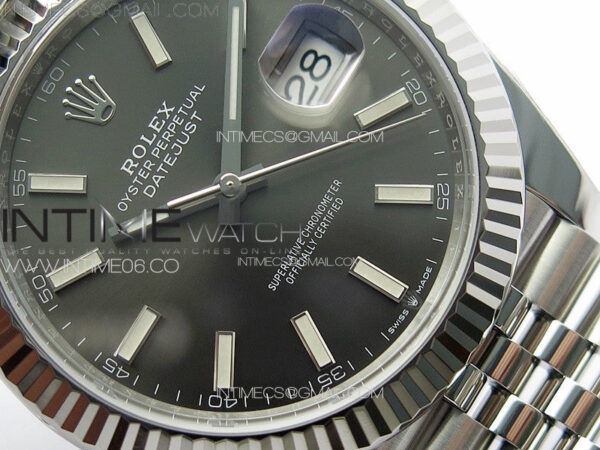 DateJust 41 126334 Clean 1:1 Best Edition 904L Steel Gray Stick Dial on Jubilee Bracelet VR3235 - Image 5