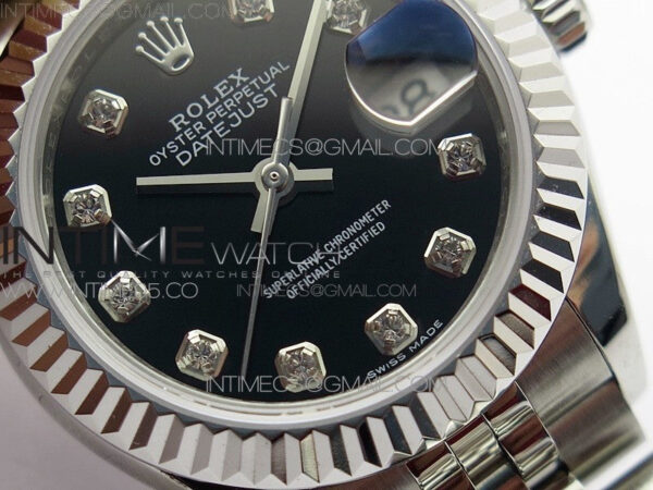 Datejust 28mm 279174 SS BP Best Edition Black Crystal Markers Dial on SS Jubilee Bracelet ETA2671 - Image 5