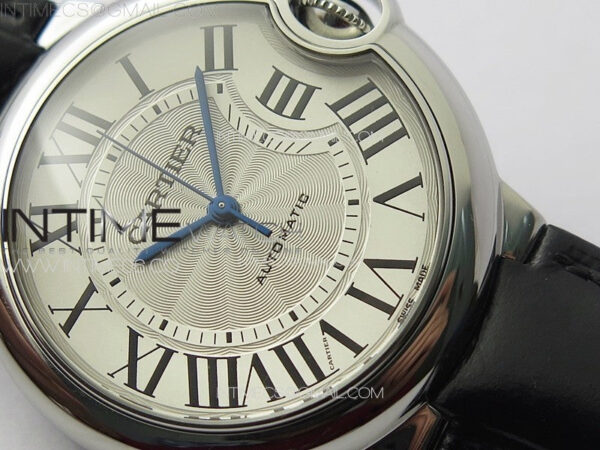 Ballon Bleu 36mm SS K3F 1:1 Best Edition White Textured Dial on Black Leather Strap A076 - Image 5