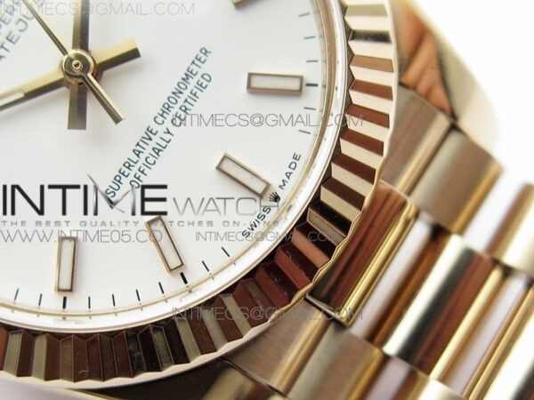 Datejust 31mm 278275 RG BP Best Edition White Sticks Markers Dial on RG President Bracelet - Image 5
