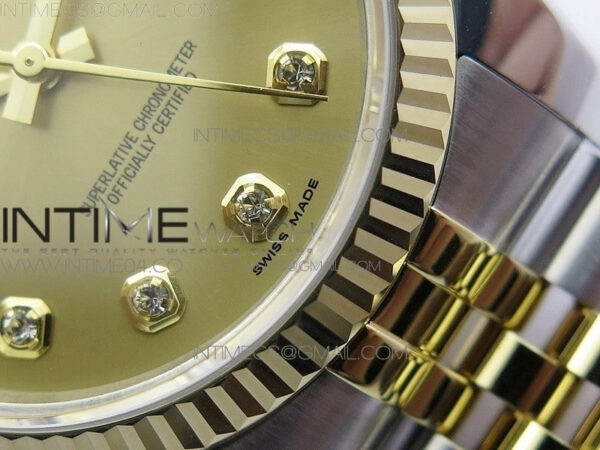 DateJust 36 SS/YG 116233 ARF 1:1 Best Edition 904L Steel Gold Dial Diamonds Markers on Jubilee Bracelet SH3135 V2 - Image 5