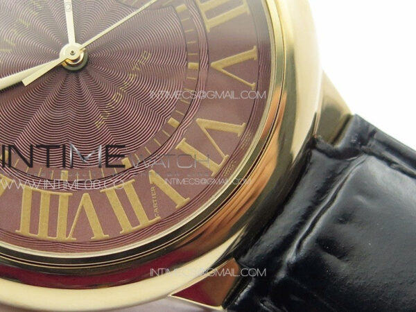 Ballon Bleu 42mm RG K3F 1:1 Best Edition Brown Texture Dial on Brown Leather Strap A2824 - Image 5