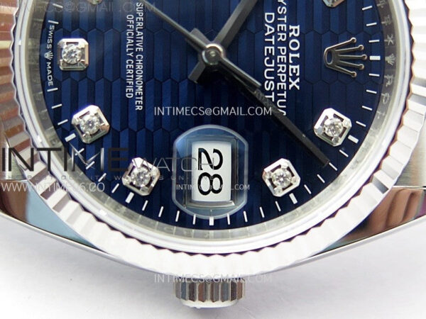 DateJust 36 SS 126234 VSF 1:1 Best Edition 904L Steel Blue Fluted Dial Diamonds Markers on Jubilee Bracelet VS3235 - Image 4
