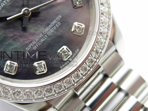 Datejust 31mm 278275 SS Crystal bezel BP Best Edition Gray MOP Dial(@6 Crystal Marker) on SS President Bracelet - Image 5