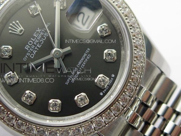 Datejust 28mm 279179 SS/Crystals APSF Best Edition Gray Dial Crystals Markers on SS Jubilee Bracelet NH05 - Image 5