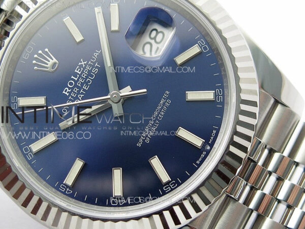 DateJust 41 126334 Clean 1:1 Best Edition 904L Steel Blue Stick Dial on Jubilee Bracelet VR3235 - Image 5