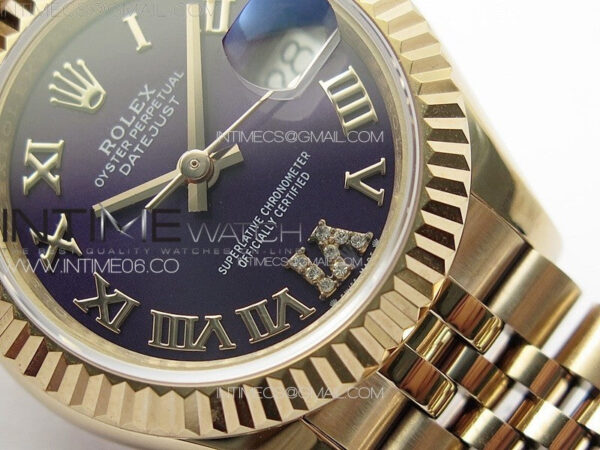 Datejust 28mm 279179 RG APSF Best Edition Blue Dial Roman Markers on SS Jubilee Bracelet NH05 - Image 5
