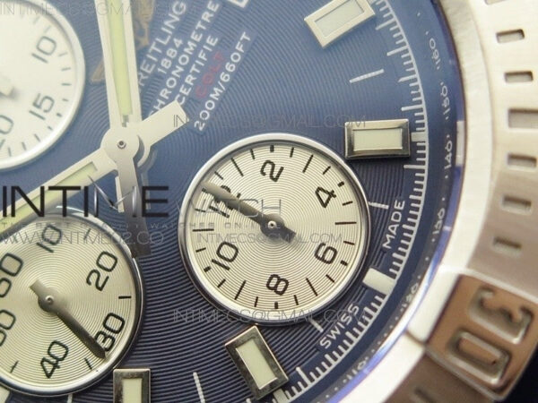 Challenger Chronograph SS Blue Dial on Rubber Strap A7750 (Free rubber strap) - Image 5
