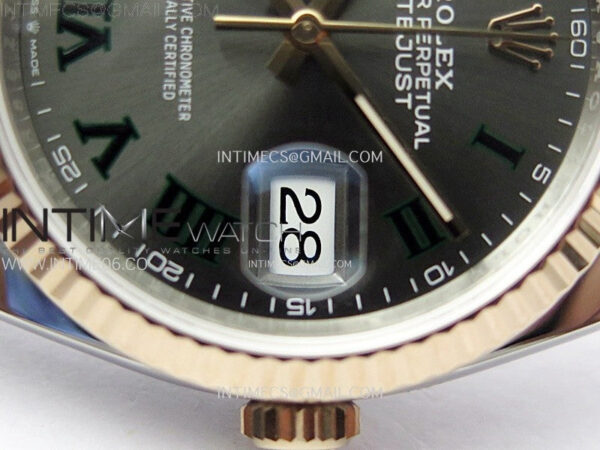 DateJust 36 SS 126231 904L SS/RG VSF 1:1 Best Edition Gray Dial Roman Markers on Jubilee Bracelet VS3235 - Image 5