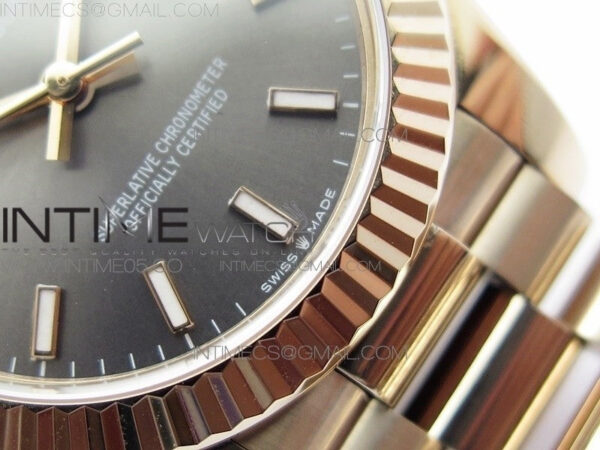 Datejust 31mm 278275 RG BP Best Edition Gray Stick Markers Dial on RG President Bracelet - Image 5