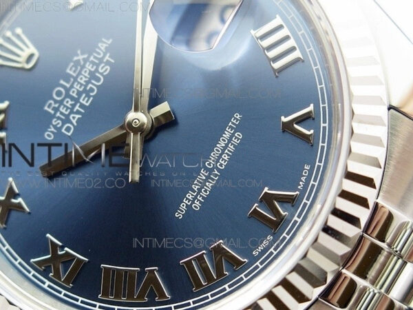 DateJust 36 SS 116234 ARF 1:1 Best Edition Blue dial Roman Markers on SS Jubilee Bracelet SA3135 - Image 5