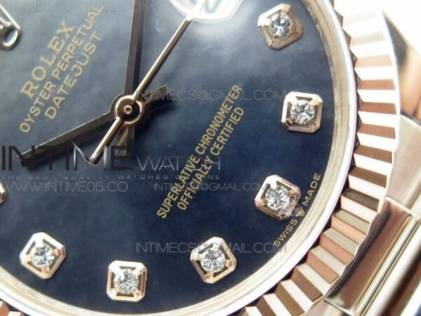 Datejust 31mm 278275 RG BP Best Edition MOP Black Crystal Markers Dial on RG President Bracelet - Image 6