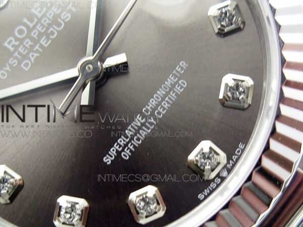 Datejust 31mm 278275 SS BP Best Edition Gray Crystals Markers Dial on SS President Bracelet - Image 5