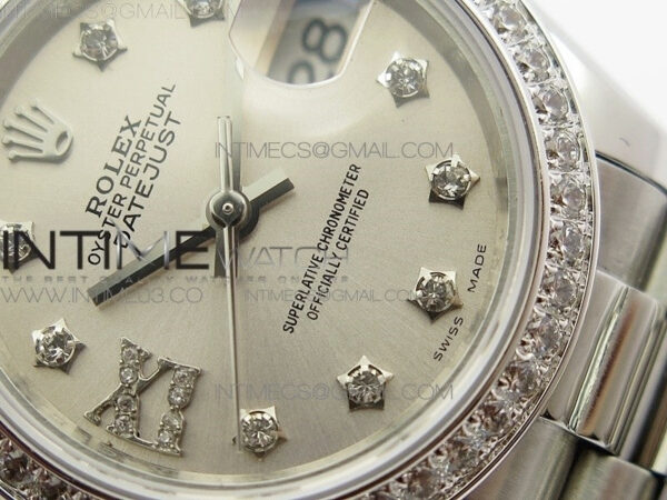 DateJust 28mm SS Diamond Bezel BP Best Edition Silver Dial on SS Bracelet ETA2671 - Image 5