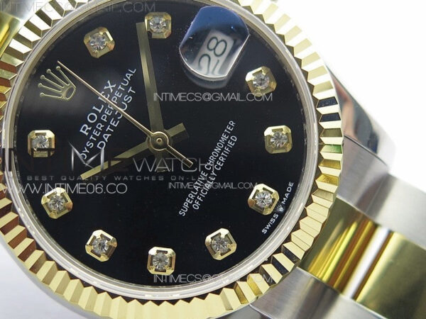 DateJust 31mm 178271 SS/YG APSF Best Edition Black Dial Crystal Markers on Oyster Bracelet A2824 - Image 5