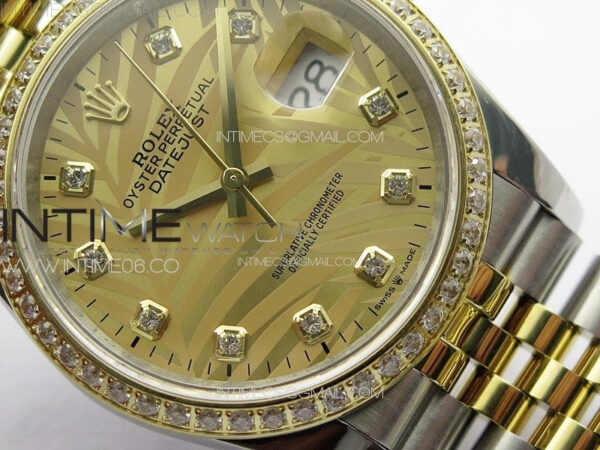 DateJust 36 SS/YG 126234 Diamonds Bezel JDF 1:1 Best Edition New YG Dial on Jubilee SS/YG Bracelet - Image 5