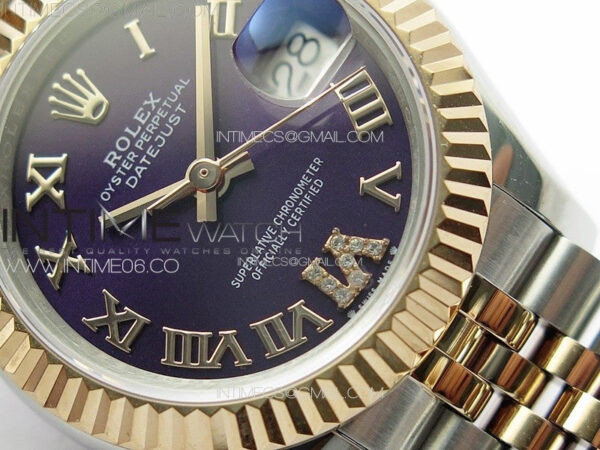Datejust 28mm 279179 SS/RG APSF Best Edition Blue Dial Roman Markers on SS/RG Jubilee Bracelet NH05 - Image 5