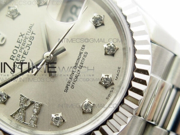 DateJust 28mm SS BP Best Edition Silver Dial XI Diamond on SS Bracelet ETA2671 - Image 5