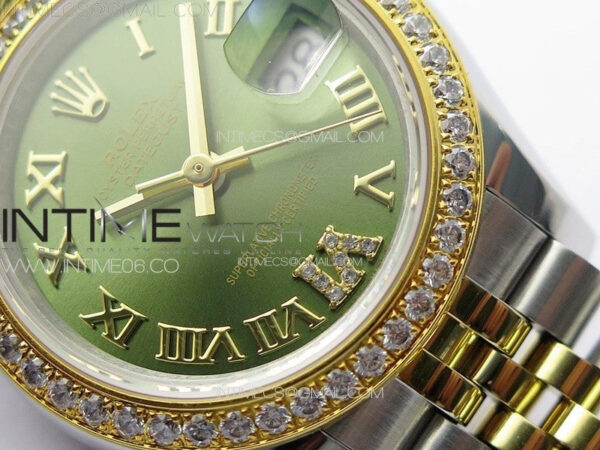Datejust 28mm 279179 SS/YG APSF Best Edition Green Dial Roman Markers on SS/YG Jubilee Bracelet NH05 - Image 5