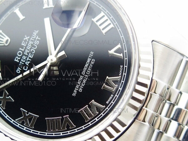 DateJust 36 SS 116234 ARF 1:1 Best Edition Black Dial Roman Markers on SS Jubilee Bracelet SH3135 - Image 5