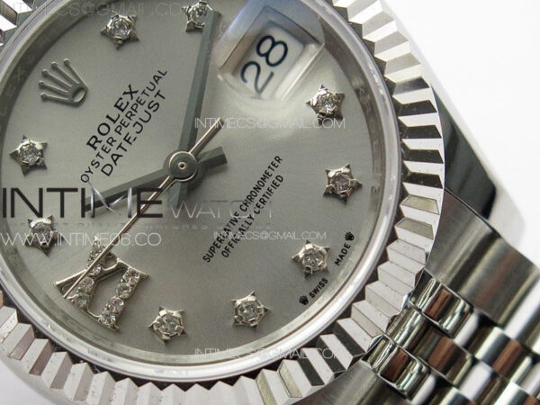 Datejust 28mm 279179 SS APSF Best Edition Silver Dial Stars Crystals Markers on SS Jubilee Bracelet NH05 - Image 5
