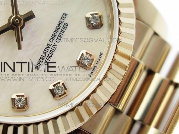 Datejust 31mm 278275 RG BP Best Edition White MOP Crystal Markers Dial on RG President Bracelet - Image 5
