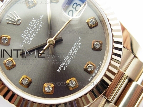 Datejust 31mm 278275 RG BP Best Edition Gray Crystal Markers Dial on RG President Bracelet - Image 6