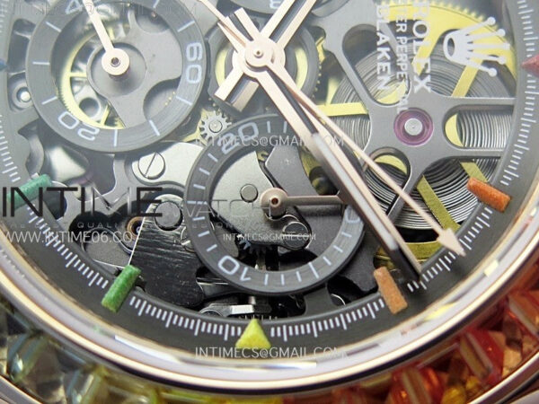 Blacken Daytona RG Rainbow Bezel GETF Best Edition Skeleton Dial on Rubber Strap SA4130 - Image 5