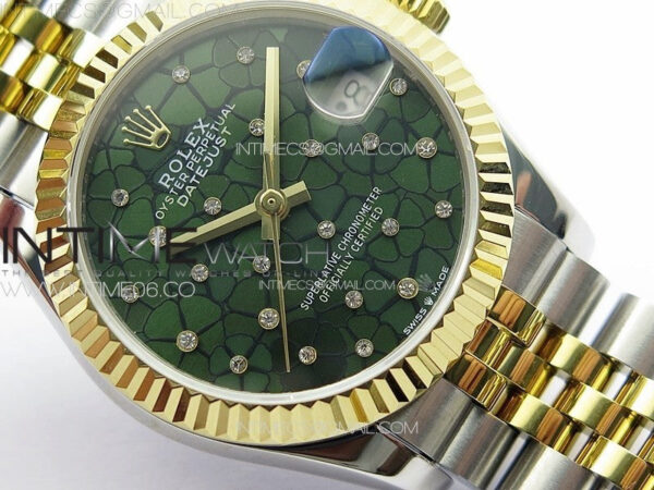 DateJust 31mm 72610 SS/YG APSF Best Edition Blue Flowers Crystals Dial on Jubilee Bracelet A2824 - Image 5