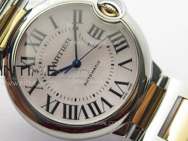 Ballon Bleu 36mm SS/RG K3F 1:1 Best Edition White MOP Dial on SS Bracelet A076 - Image 5