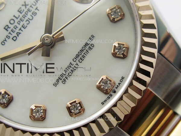 DateJust 31mm 72610 SS/RG APSF Best Edition White MOP Dial Crystals Markers on Oyster Bracelet A2824 - Image 5