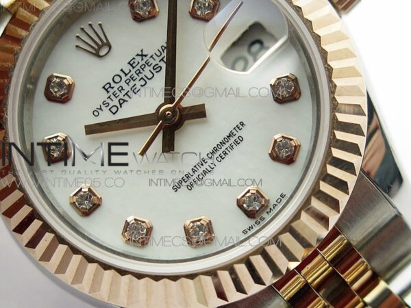 Datejust 28mm 279173 SS/RG BP Best Edition White MOP Crystal Markers Dial on SS/RG Jubilee Bracelet ETA2671 - Image 5