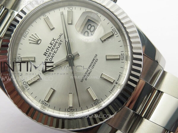 DateJust 41 126334 Clean 1:1 Best Edition 904L Steel Silver Stick Dial on Oyster Bracelet VR3235 - Image 5