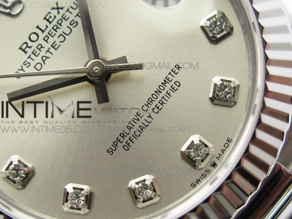 Datejust 31mm 278275 SS BP Best Edition Silver Crystals Markers Dial on RG President Bracelet - Image 4