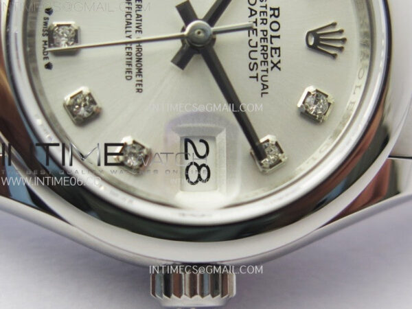 Datejust 28mm 279166 Smooth Bezel SS APSF Best Edition White MOP Dial Crystals Markers on SS Jubilee Bracelet NH05 - Image 5
